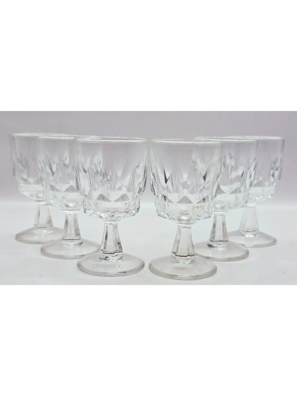 Vtg Arcoroc Artic Cordial Glasses Set Of 6 Clear France Elegant Stemware